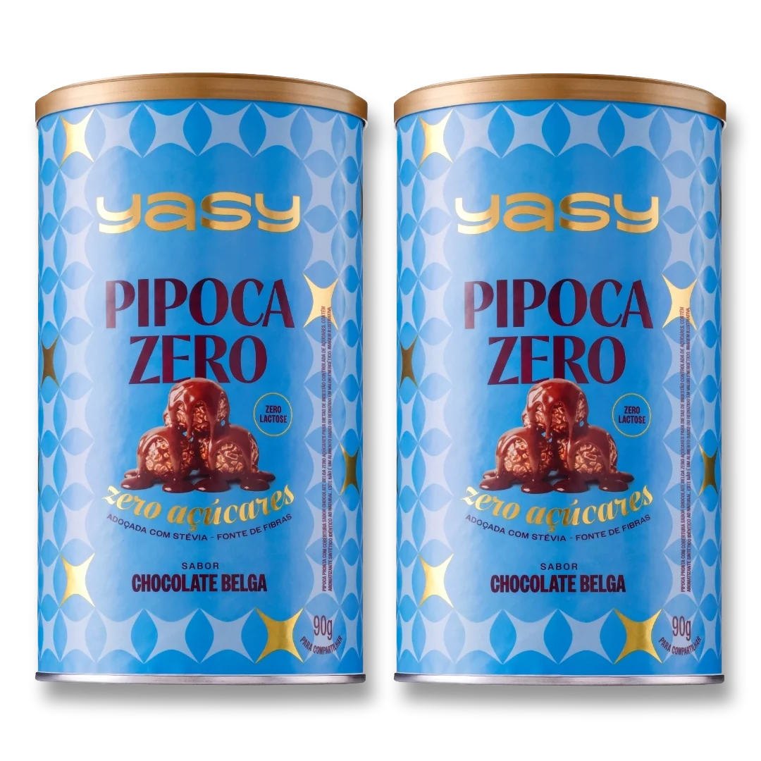 Pipoca Zero YASY, kit 2 Chocolate Belga