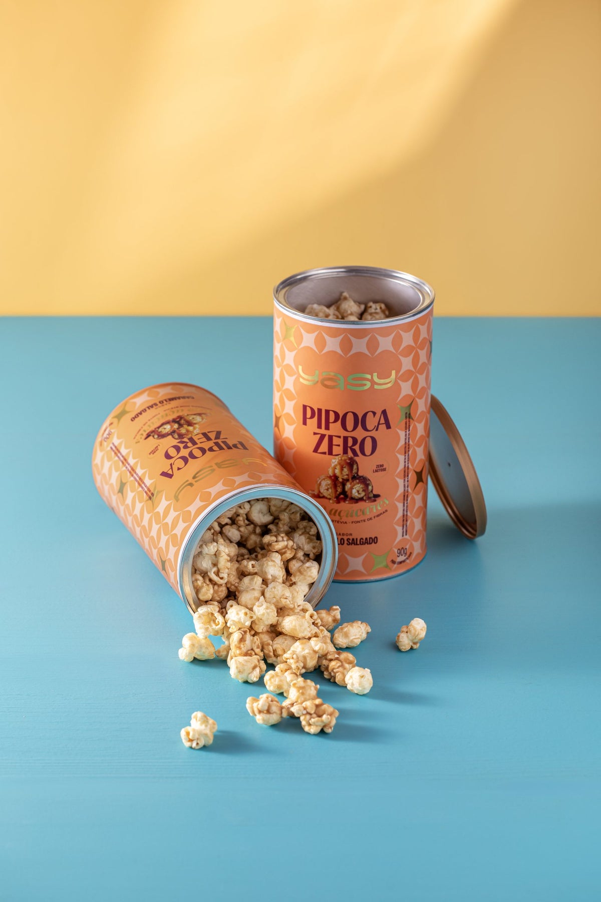 Pipoca Zero YASY, kit 1 Chocolate Belga + 2 Caramelo Salgado