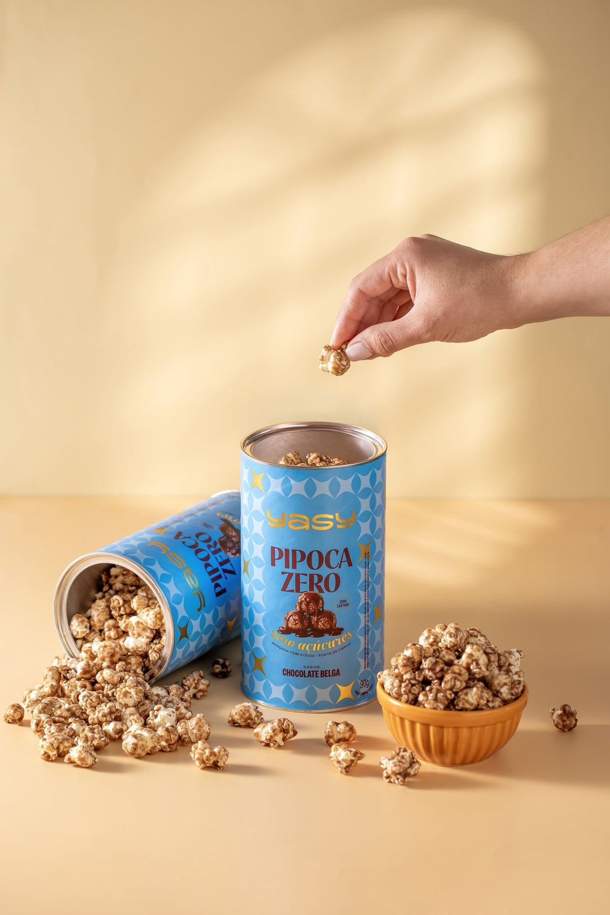 Pipoca Zero YASY, kit 12 Chocolate Belga