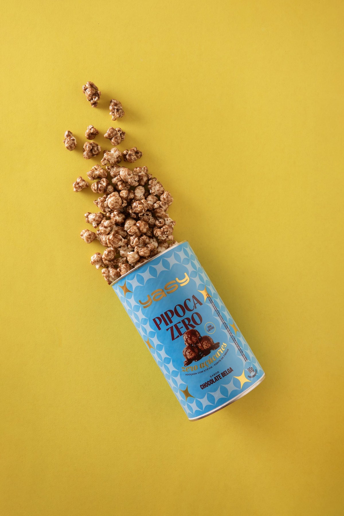 Pipoca Zero YASY, kit 1 Chocolate Belga + 2 Caramelo Salgado