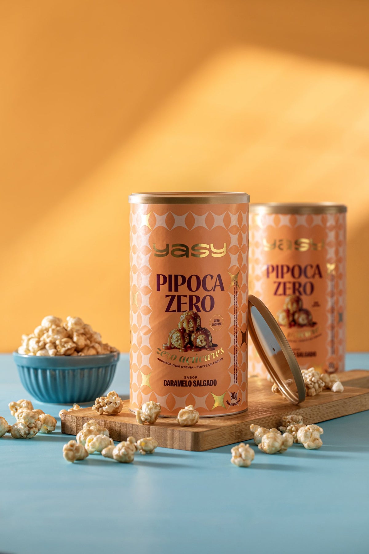 Pipoca Zero YASY, kit 5 Chocolate Belga + 4 Caramelo Salgado